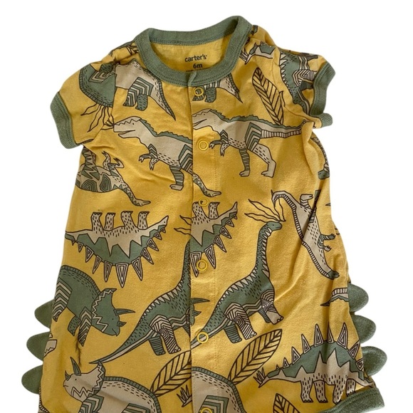 Baby clothes bundle 3 dinosaur onesie 1 gymboree jeans overalls 1 teddy bear hat - Picture 5 of 11